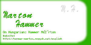 marton hammer business card